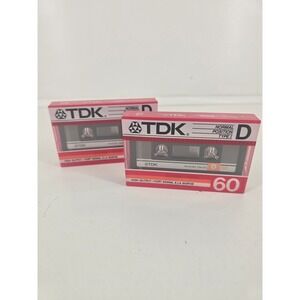 TDK D60 High Output Blank Cassette Tape 60min Type I NEW/SEALED Lot of 2